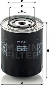 Mann-Filter W 1140 - Eļļas filtrs ps1.lv