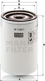 Mann-Filter W 1150/7 - Eļļas filtrs ps1.lv