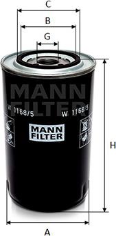 Mann-Filter W 1168/5 - Eļļas filtrs ps1.lv