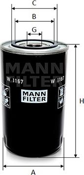Mann-Filter W 1167 - Eļļas filtrs ps1.lv