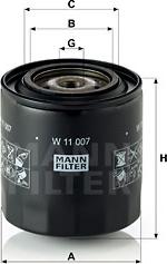 Mann-Filter W 11 007 - Eļļas filtrs ps1.lv