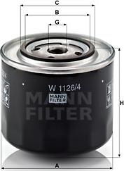 Mann-Filter W 1126 - Eļļas filtrs ps1.lv