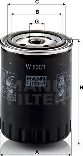 Mann-Filter W 830/1 - Eļļas filtrs ps1.lv