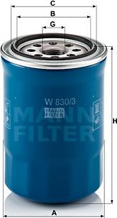 Mann-Filter W 830/3 - Eļļas filtrs ps1.lv