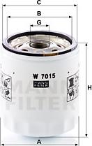 Mann-Filter W 7015 - Eļļas filtrs ps1.lv