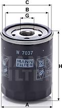 Mann-Filter W 7037 - Eļļas filtrs ps1.lv