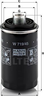 Mann-Filter W 719/45 - Eļļas filtrs ps1.lv