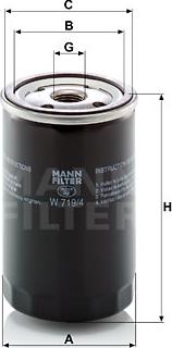 Mann-Filter W 719/4 - Eļļas filtrs ps1.lv