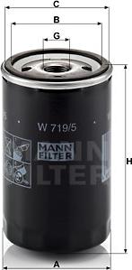 Mann-Filter W 719/5 - Eļļas filtrs ps1.lv