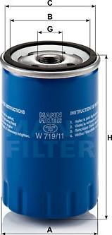 Mann-Filter W 719/11 - Eļļas filtrs ps1.lv