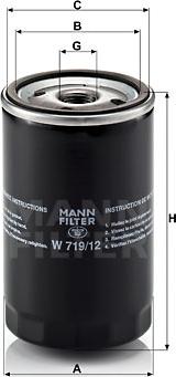 Mann-Filter W 719/12 - Eļļas filtrs ps1.lv