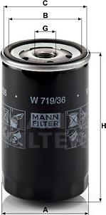 Mann-Filter W 719/36 - Eļļas filtrs ps1.lv