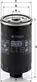 Mann-Filter W 719/21 - Eļļas filtrs ps1.lv