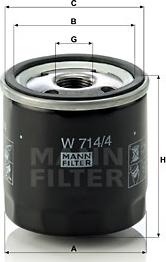 Mann-Filter W 714/4 - Eļļas filtrs ps1.lv