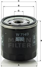 Mann-Filter W 714/3 - Eļļas filtrs ps1.lv