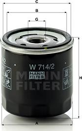 Mann-Filter W 714/2 - Eļļas filtrs ps1.lv