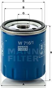 Mann-Filter W 716/1 - Eļļas filtrs ps1.lv