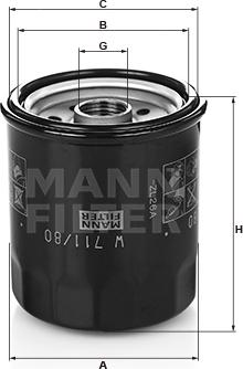 Mann-Filter W 711/80 - Eļļas filtrs ps1.lv