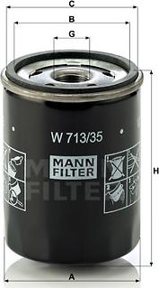 Mann-Filter W 713/35 - Eļļas filtrs ps1.lv