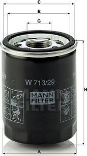 Mann-Filter W 713/29 - Eļļas filtrs ps1.lv