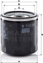 Mann-Filter W 712/98 - Eļļas filtrs ps1.lv