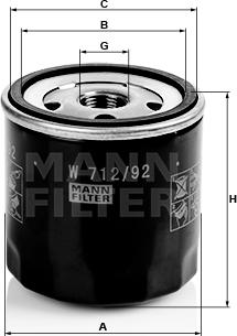 Mann-Filter W 712/92 - Eļļas filtrs ps1.lv