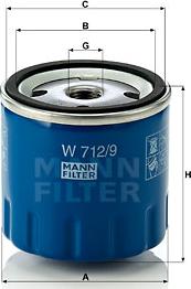 Mann-Filter W 712/9 - Eļļas filtrs ps1.lv