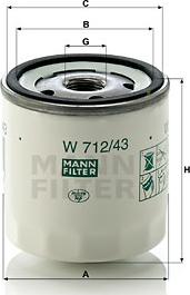 Mann-Filter W 712/43 (10) - Eļļas filtrs ps1.lv
