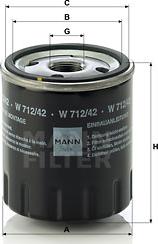 Mann-Filter W 712/42 - Eļļas filtrs ps1.lv