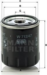 Mann-Filter W 712/47 - Eļļas filtrs ps1.lv