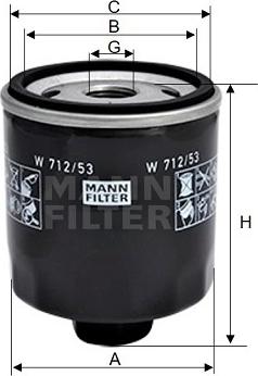 Mann-Filter W 712/53 - Eļļas filtrs ps1.lv