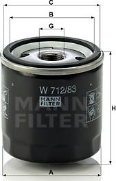 Mann-Filter W 712/83 - Eļļas filtrs ps1.lv