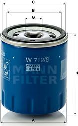 Mann-Filter W 712/8 - Eļļas filtrs ps1.lv