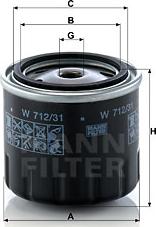 Mann-Filter W 712/31 - Eļļas filtrs ps1.lv