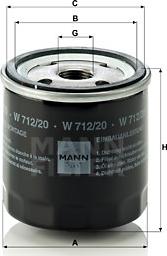 Mann-Filter W 712/20 - Eļļas filtrs ps1.lv