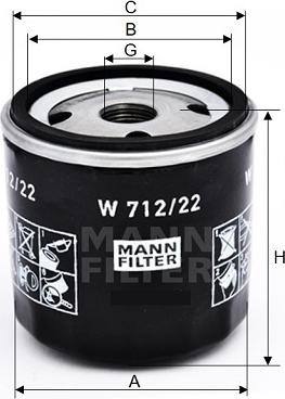 Mann-Filter W 712/22 - Eļļas filtrs ps1.lv