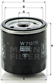 Mann-Filter W 712/75 - Eļļas filtrs ps1.lv