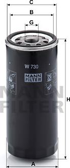 Mann-Filter W 730 - Eļļas filtrs ps1.lv