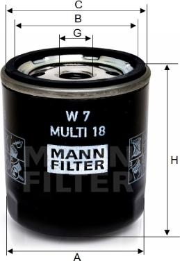 Mann-Filter W 7 MULTI 18 - Eļļas filtrs ps1.lv