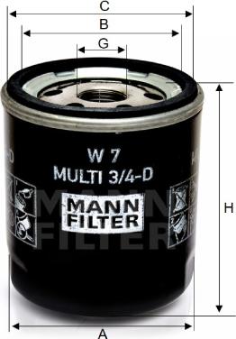 Mann-Filter W 7 MULTI 3/4-D - Eļļas filtrs ps1.lv