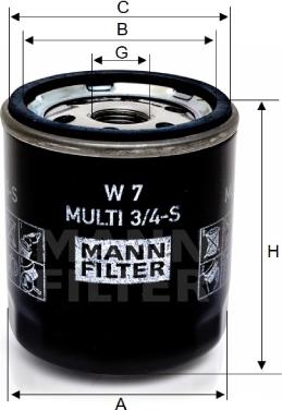 Mann-Filter W 7 MULTI 3/4-S - Eļļas filtrs ps1.lv