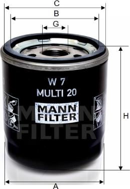 Mann-Filter W 7 MULTI 20 - Eļļas filtrs ps1.lv