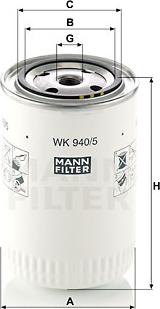 Mann-Filter WK 940/5 - Degvielas filtrs ps1.lv