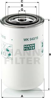 Mann-Filter WK 940/15 - Degvielas filtrs ps1.lv