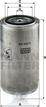 Mann-Filter WK 950/19 - Degvielas filtrs ps1.lv