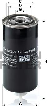 Mann-Filter WK 950/16 x - Degvielas filtrs ps1.lv