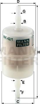 Mann-Filter WK 42/1 - Degvielas filtrs ps1.lv