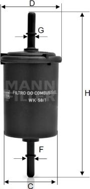 Mann-Filter WK 58/1 - Degvielas filtrs ps1.lv