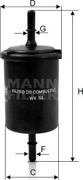 Mann-Filter WK 58 - Degvielas filtrs ps1.lv