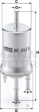 Mann-Filter WK 69/2 - Degvielas filtrs ps1.lv